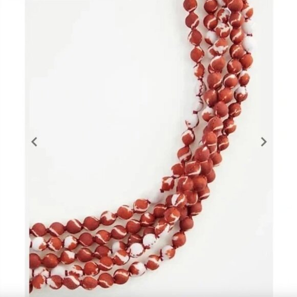 New J.Jill Gorgeous Pure Jill Orange Tie-Dye-Print Multistrand Bead Necklace $64 - Picture 7 of 8